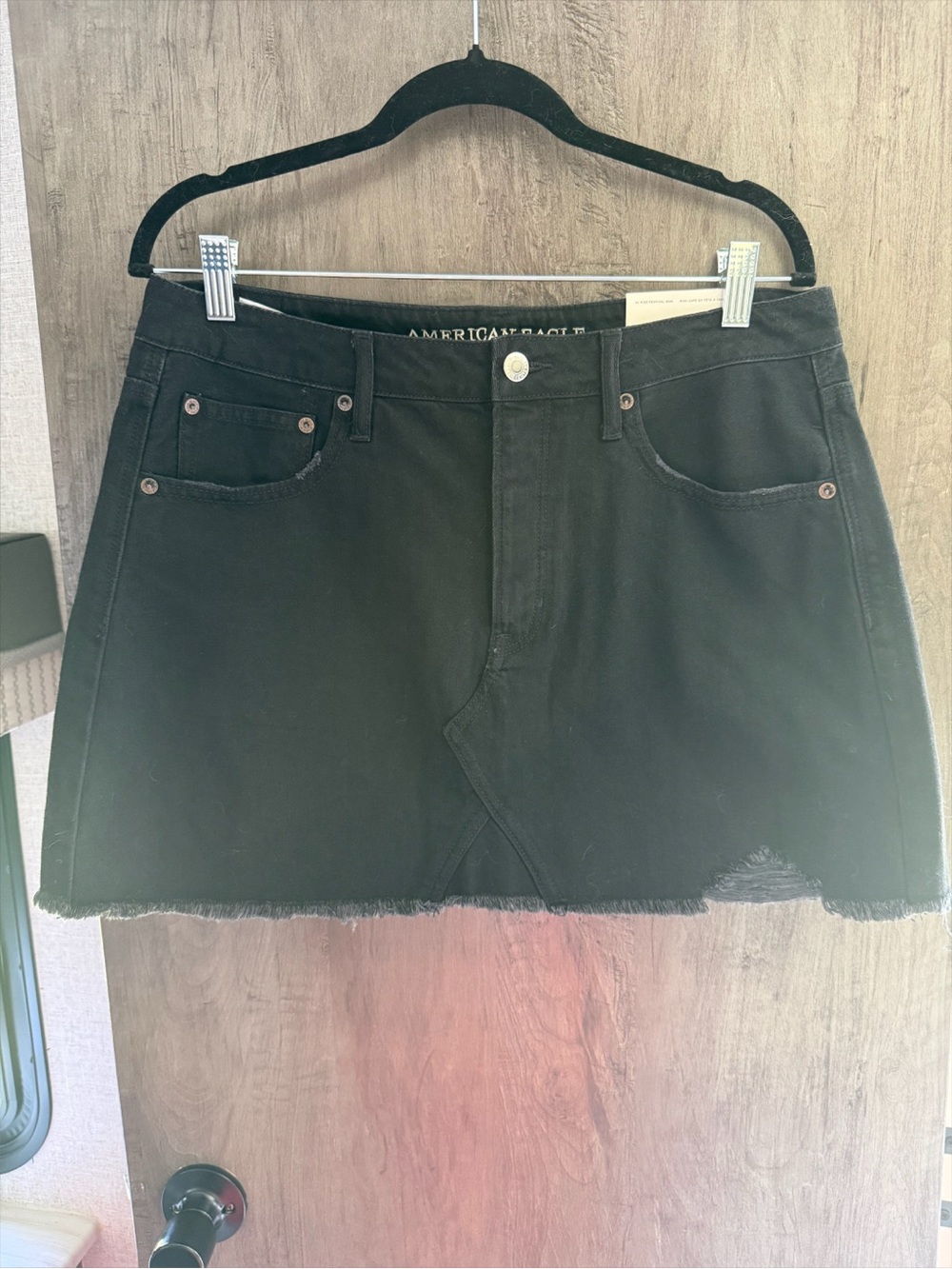 American Eagle Outfitters Black Denim Festival Mini Skirt